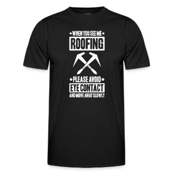 Roofer Roofing Roofing Roofing Roofers Roofing - Men's Functional T-Shirt - black - Front - AI Model Male 178 dark (178cm)