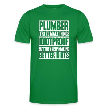 Usine mécanicien plombier plombier chauffage sanitaire - T-shirt sport Homme - vert - Devant - AI Model Male 178 dark (178cm)