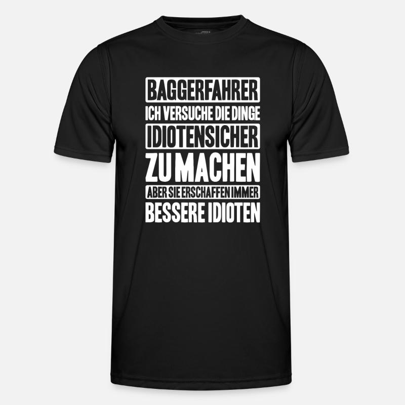 Baggerfahrer Baggerführer Heavy Equipment Operator - Männer Funktions-T-Shirt - Schwarz