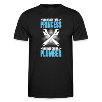 Plant mechanic plumber plumber sanitary heating - Men's Functional T-Shirt - black - Front - AI Model Male 178 dark (178cm)