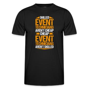 Veranstaltungstechniker Event Technician - Männer Funktions-T-Shirt - Schwarz - Vorne - AI Model Male 178 dark (178cm)