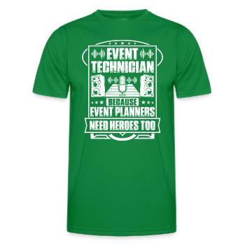 Veranstaltungstechniker Event Technician - Men's Functional T-Shirt - kelly green - Front - AI Model Male 178 dark (178cm)