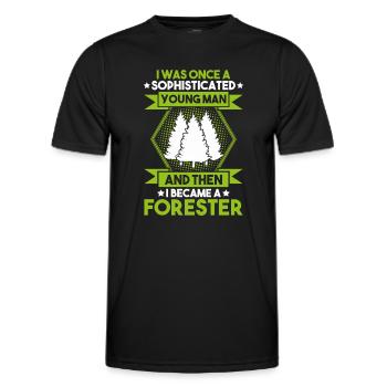 Forestier Forestier Forestier Travailleurs forestiers Forêt - T-shirt sport Homme - noir - Devant - AI Model Male 178 dark (178cm)
