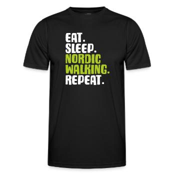Nordic Walking Nordic Walker Nordic Walken - Men's Functional T-Shirt - black - Front - AI Model Male 178 dark (178cm)