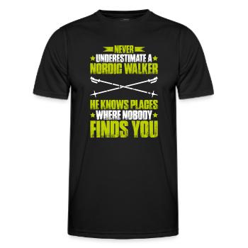 Nordic Walking Nordic Walker Nordic Walken - Men's Functional T-Shirt - black - Front - AI Model Male 178 dark (178cm)