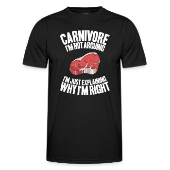 Carnivore Diät Carnivore Ernährung Carnivore Diet - T-shirt sport Homme - noir - Devant - AI Model Male 178 dark (178cm)