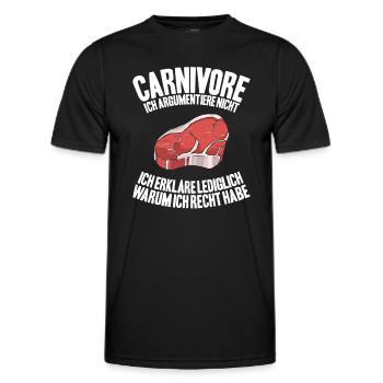 Carnivore Diät Carnivore Ernährung Carnivore Diet - T-shirt sport Homme - noir - Devant - AI Model Male 178 dark (178cm)