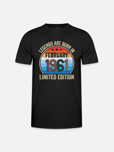 Legends Are Born In February 1961 Limited Edition - Männer Funktions-T-Shirt - Schwarz
