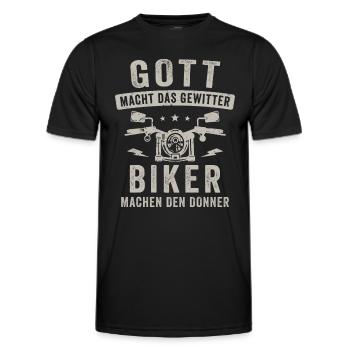 Motorrad Biker machen Donner Motorradfahrer - Männer Funktions-T-Shirt - Schwarz - Vorne - AI Model Male 178 dark (178cm)