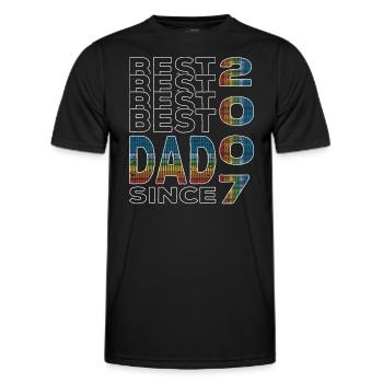 Bester Papa der Welt seit 2007 Vatertag Geburtstag - Männer Funktions-T-Shirt - Schwarz - Vorne - AI Model Male 178 dark (178cm)
