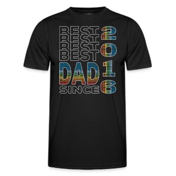 Best dad in the world since 2016 Father's Day Birthday - Men's Functional T-Shirt - black - Front - AI Model Male 178 dark (178cm)
