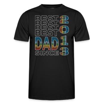 Bester Papa der Welt seit 2013 Vatertag Geburtstag - Männer Funktions-T-Shirt - Schwarz - Vorne - AI Model Male 178 dark (178cm)