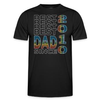 Best dad in the world since 2010 Father's Day Birthday - Men's Functional T-Shirt - black - Front - AI Model Male 178 dark (178cm)
