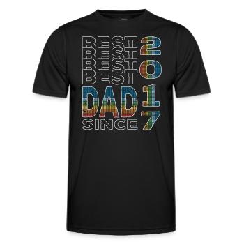 Best dad in the world since 2017 Father's Day Birthday - Men's Functional T-Shirt - black - Front - AI Model Male 178 dark (178cm)