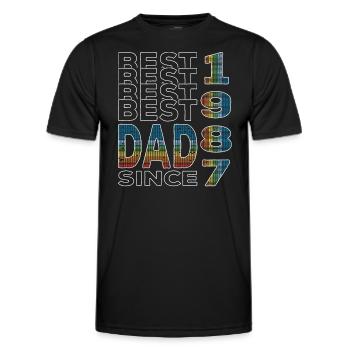 Bester Papa der Welt seit 1987 Vatertag - Männer Funktions-T-Shirt - Schwarz - Vorne - AI Model Male 178 dark (178cm)