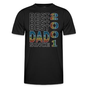 Best dad in the world since 2001 Father's Day - Men's Functional T-Shirt - black - Front - AI Model Male 178 dark (178cm)