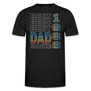 Bester Papa der Welt seit 1988 Vatertag - Männer Funktions-T-Shirt - Schwarz - Vorne - AI Model Male 178 dark (178cm)