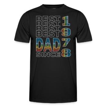Bester Papa der Welt seit 1978 Vatertag - Männer Funktions-T-Shirt - Schwarz - Vorne - AI Model Male 178 dark (178cm)