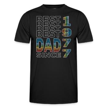 Bester Papa der Welt seit 1977 Vatertag - Männer Funktions-T-Shirt - Schwarz - Vorne - AI Model Male 178 dark (178cm)