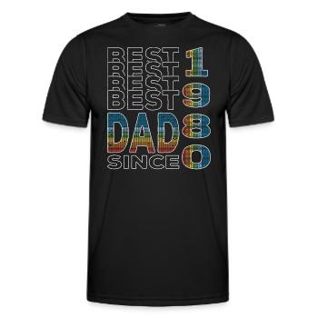 Bester Papa der Welt seit 1980 Vatertag - Männer Funktions-T-Shirt - Schwarz - Vorne - AI Model Male 178 dark (178cm)