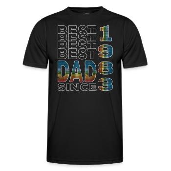 Bester Papa der Welt seit 1983 Vatertag - Männer Funktions-T-Shirt - Schwarz - Vorne - AI Model Male 178 dark (178cm)