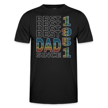 Bester Papa der Welt seit 1951 Vatertag - Männer Funktions-T-Shirt - Schwarz - Vorne - AI Model Male 178 dark (178cm)