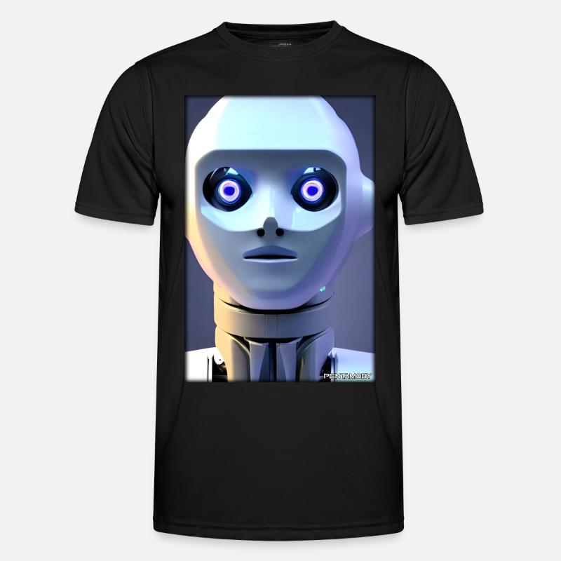 Roboter Zukunft Technik Wissenschaft Android Männer Funktions-T-Shirt