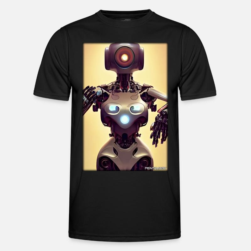 Robot Future Science Sci-Fi Machine - Men's Functional T-Shirt - black
