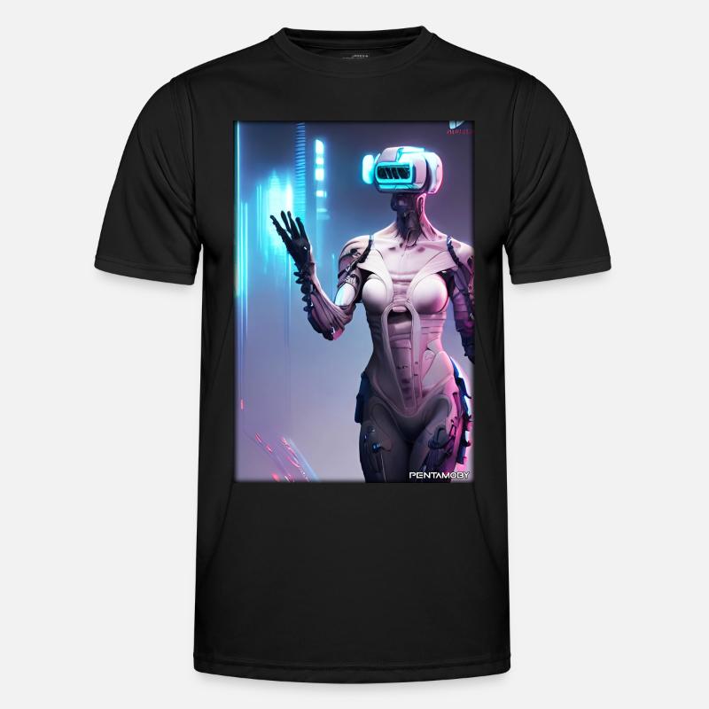 Robot Future Science Sci-Fi Machine - Men's Functional T-Shirt - black