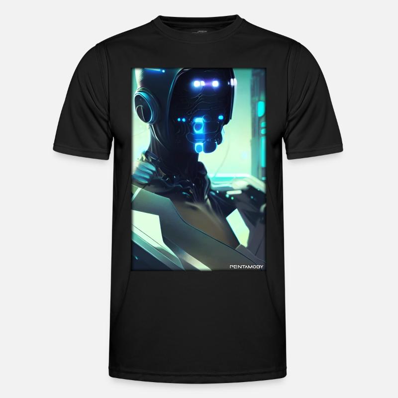 Robot Future Science Sci-Fi Machine - Men's Functional T-Shirt - black