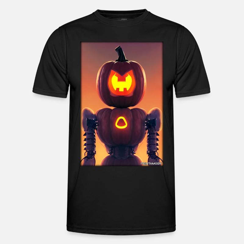 Robots Halloween Future Technology Science - Men's Functional T-Shirt - black