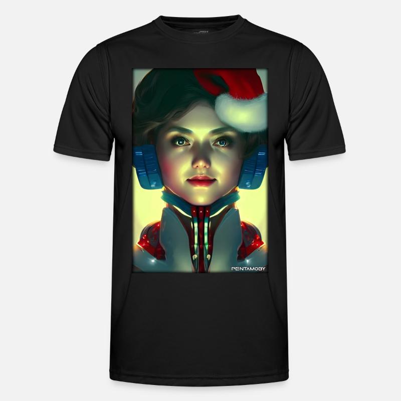Robots Noël Future Technology Science T-shirt sport Homme