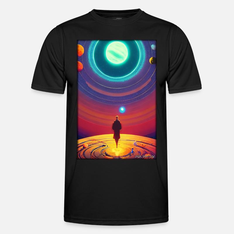 Galaxy Cosmos Universe Solar System Astronaut Men's Functional T-Shirt