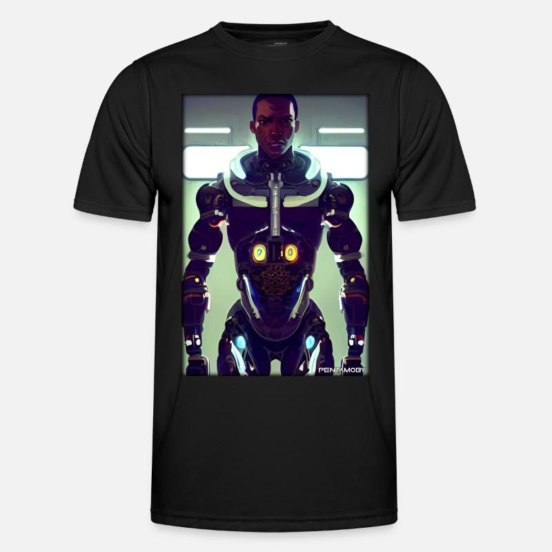 Cyborg Man Future Sci-Fi Machine Technology T-shirt sport Homme
