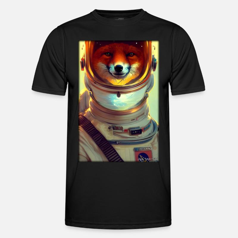 Fox Wildlife Astronaut Future Sci-Fi Technology T-shirt sport Homme
