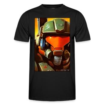 Kampfbot Robot Super Soldier Machine Warrior - Men's Functional T-Shirt - black - Front - AI Model Male 178 dark (178cm)