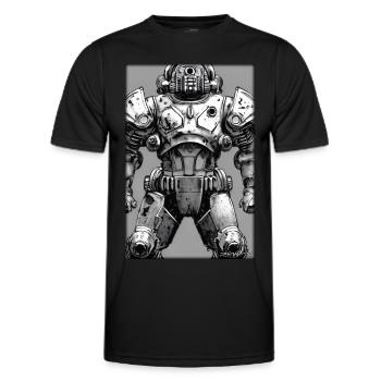 Kampfbot Robot Super Soldier Machine Warrior - Men's Functional T-Shirt - black - Front - AI Model Male 178 dark (178cm)