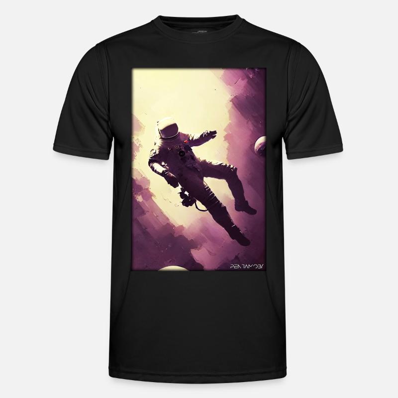 Astronaut Zukunft Sci-Fi Technik - Männer Funktions-T-Shirt - Schwarz