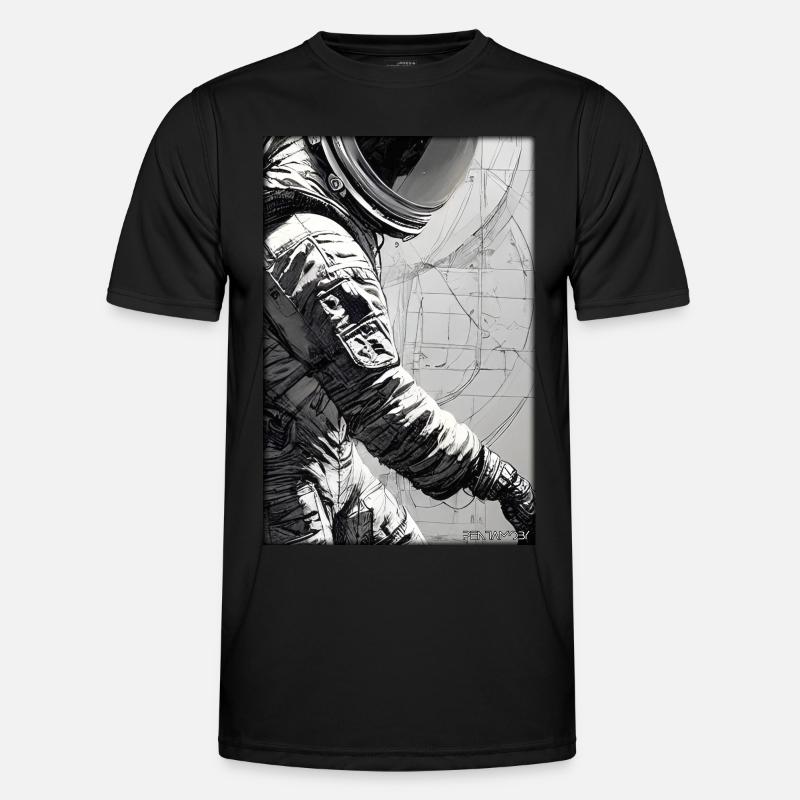 Astronaut Future Sci-Fi Technology - Men's Functional T-Shirt - black