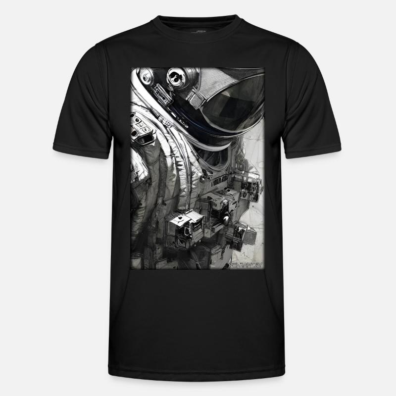 Astronaut Zukunft Sci-Fi Technik Männer Funktions-T-Shirt