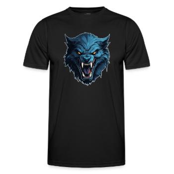 Werewolf, Dog, Monster, Beast, Beast, Mythical Animal, Moon - Men's Functional T-Shirt - black - Front - AI Model Male 178 dark (178cm)