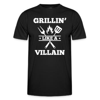 Grillin' Like A Villain - Men's Functional T-Shirt - black - Front - AI Model Male 178 dark (178cm)