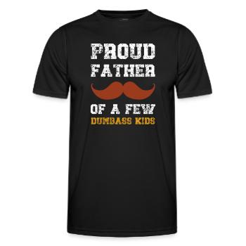 Proud Father Of A Few Dumbass Kids - Men's Functional T-Shirt - black - Front - AI Model Male 178 dark (178cm)