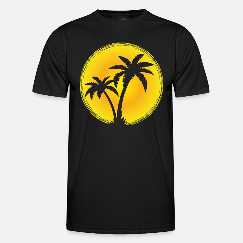 Sonne Palme - Männer Funktions-T-Shirt - Schwarz