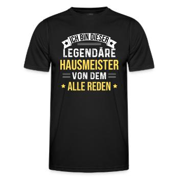 I'm that legendary janitor - Men's Functional T-Shirt - black - Front - AI Model Male 178 dark (178cm)