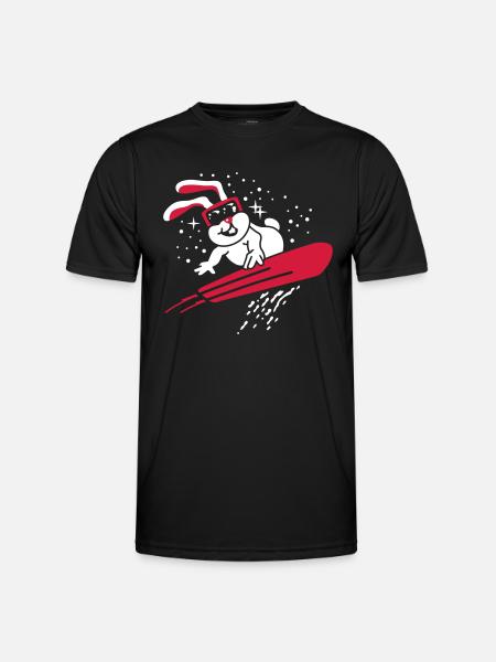 Śnieg Bunny - Narty - Snowboard - Sporty zimowe 2C - Funkcjonalna koszulka męska - czarny