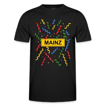 Mayence, Carnaval de Mayence, Confettis, Costume, Panneau de la ville - T-shirt sport Homme - noir - Devant - AI Model Male 178 dark (178cm)