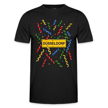 Düsseldorf Karneval Konfetti Kostüm Ortsschild - Männer Funktions-T-Shirt - Schwarz - Vorne - AI Model Male 178 dark (178cm)