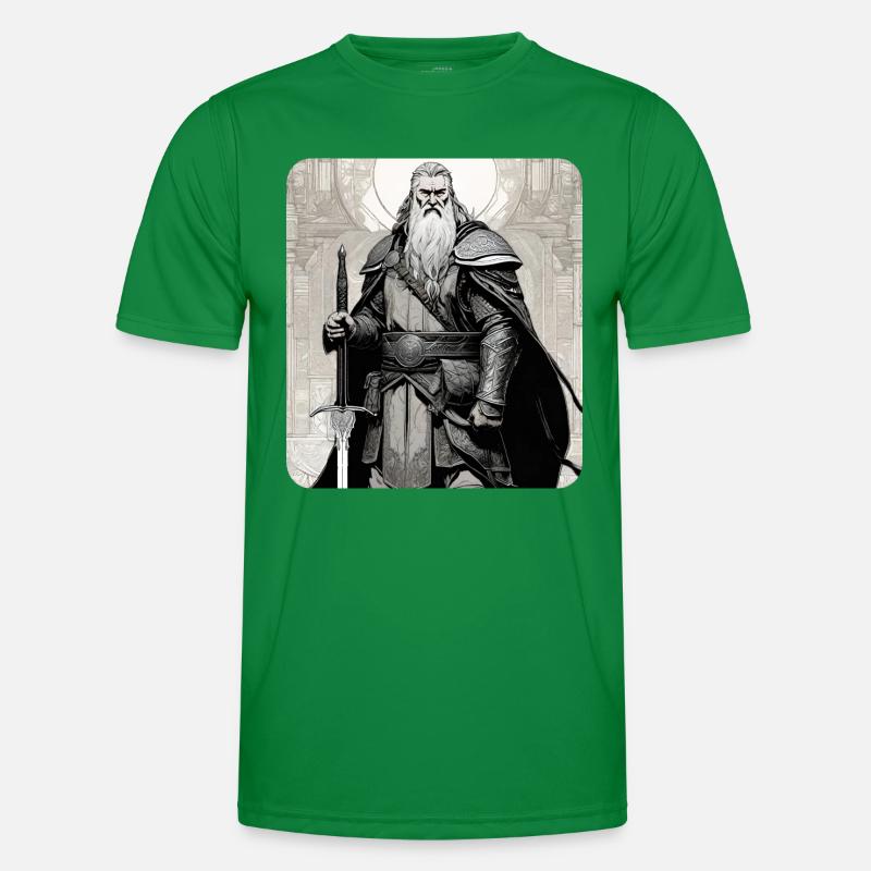 Stolzer Wikinger mit Hörner Helm nordisch Männer Funktions-T-Shirt