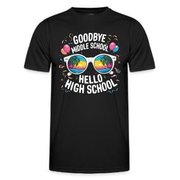 Au revoir le collège Bonjour le lycée - T-shirt sport Homme - noir - Devant - AI Model Male 178 dark (178cm)